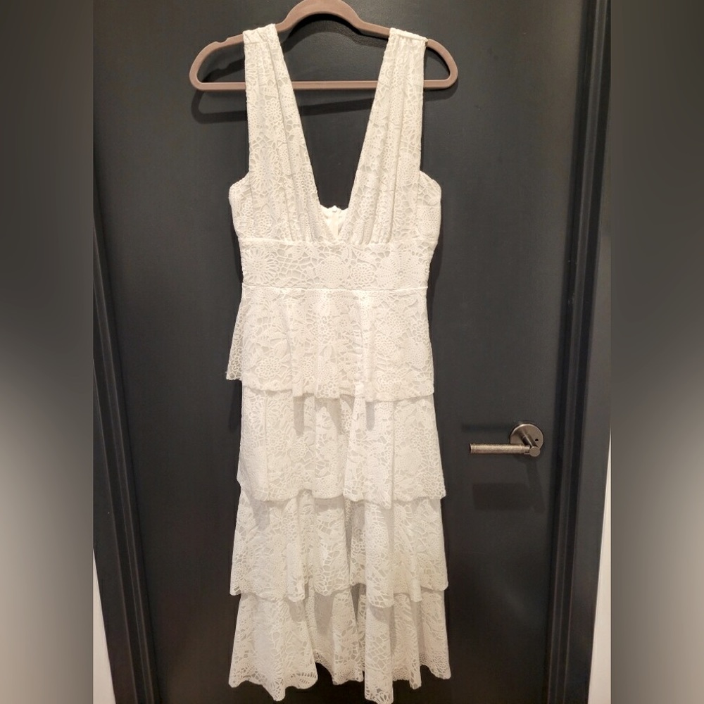 Dainty Hooligan Multi Tiered Sleeveless White Dress